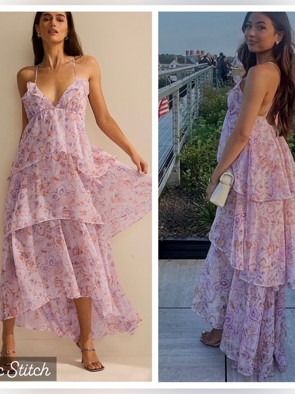 NEW! Victorias Secret lavender floral tiered maxi dress